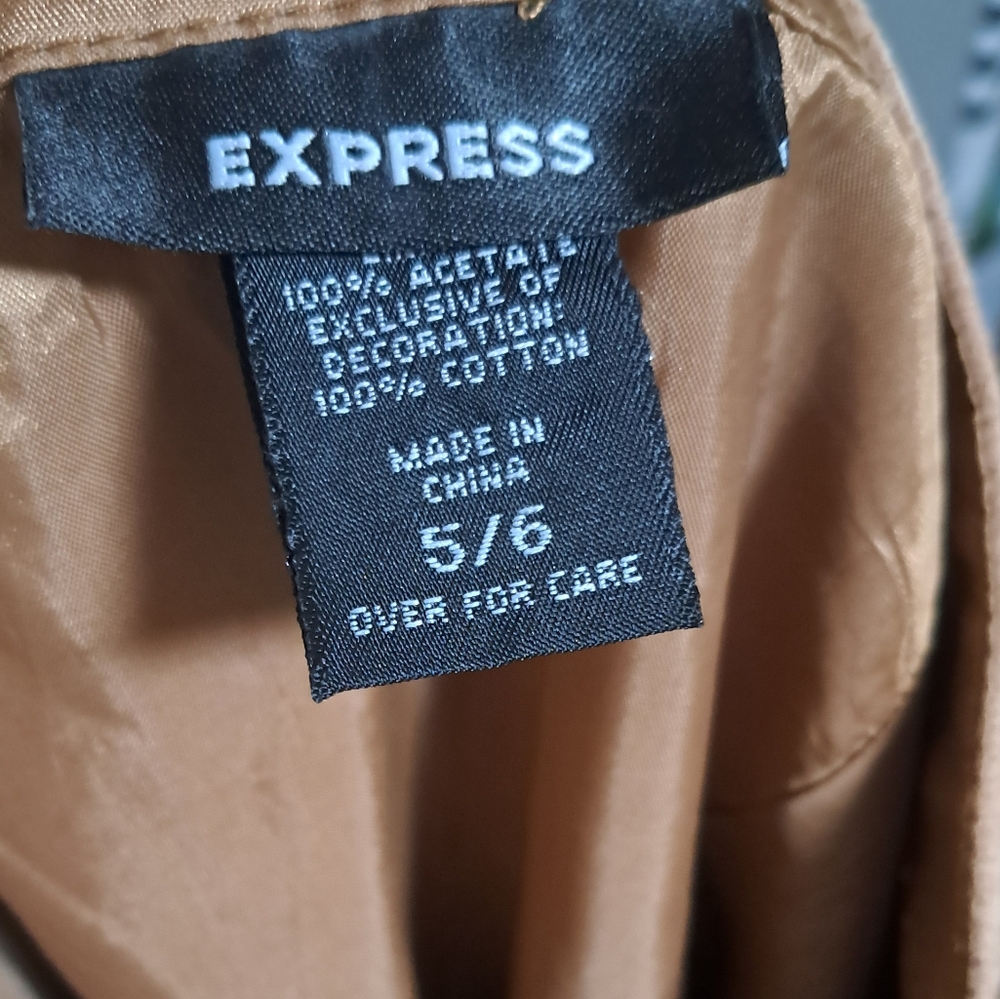 Express Womens Genuine Leather Suede Brown Skirt … - image 7